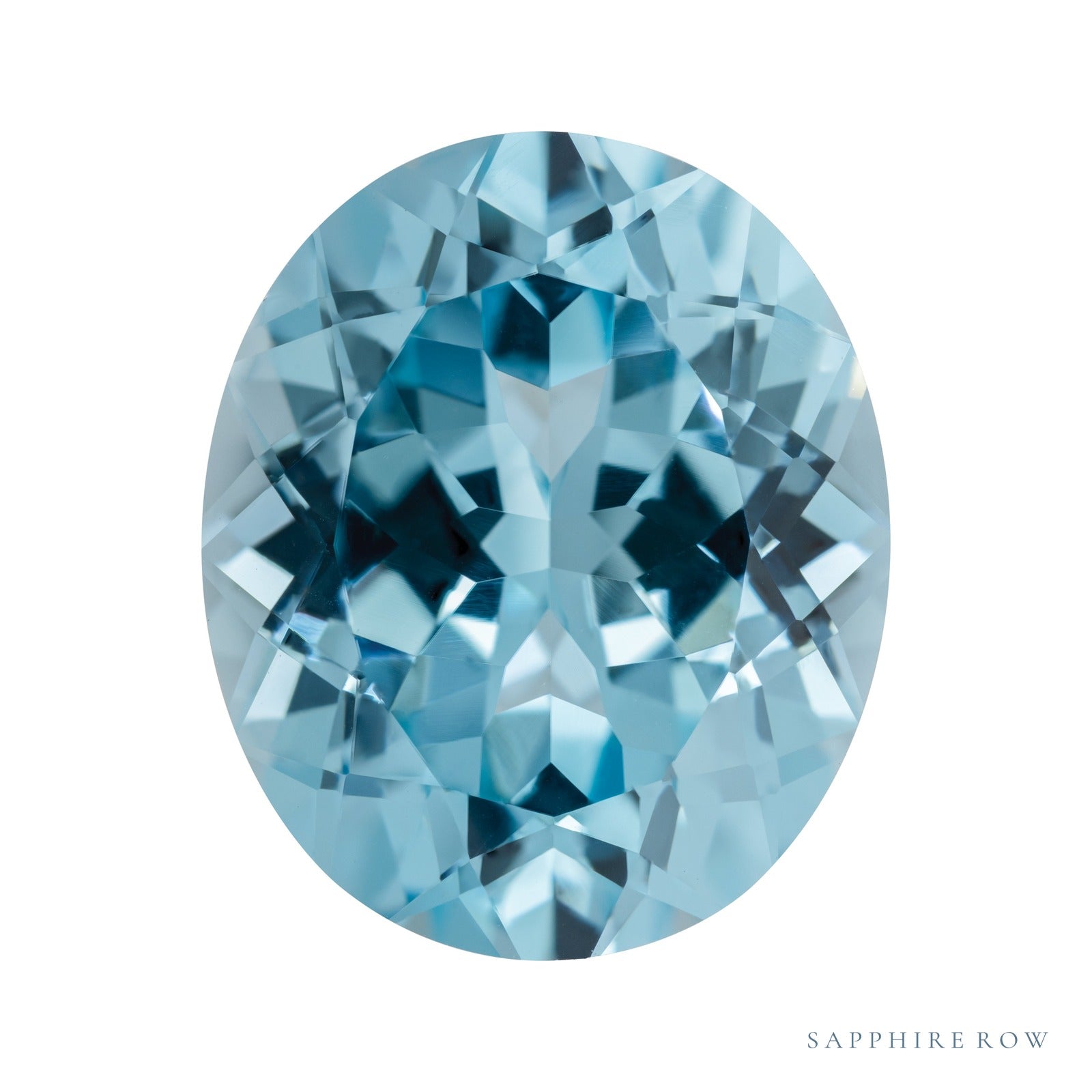 6x4 mm lab-grown aqua sapphire, oval cut | Sapphire Row · cut6