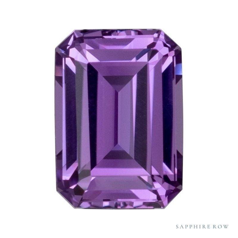 10x8 mm lab-grown purple sapphire, emerald cut | Sapphire Row · cut6