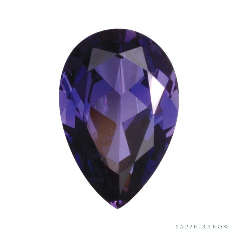 10x7 mm lab-grown purple sapphire, pear cut | Sapphire Row · cut7