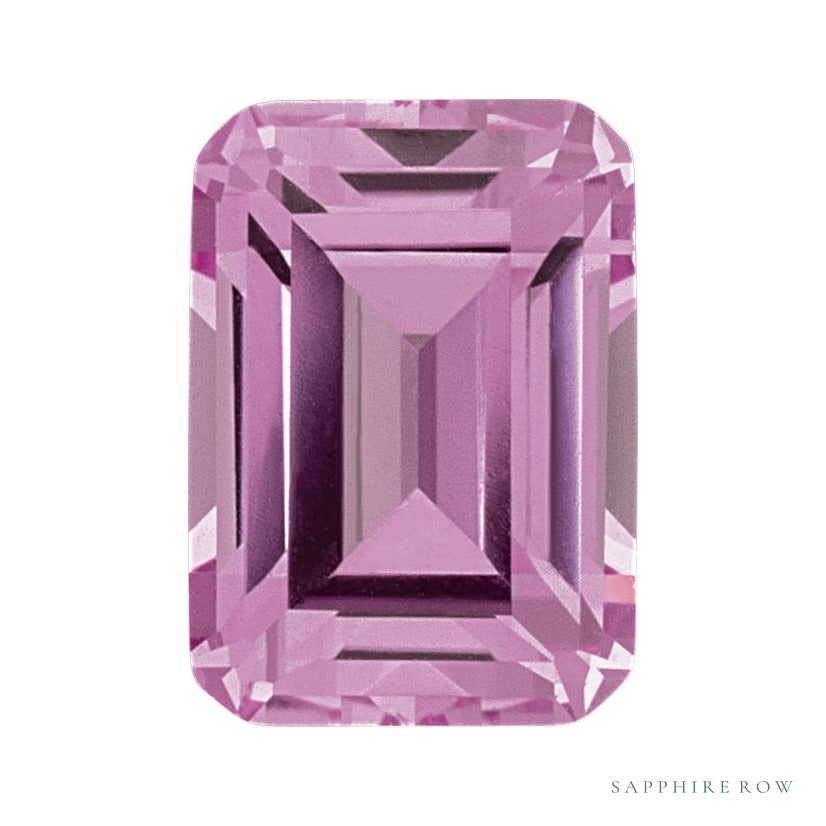 12x10 mm lab-grown pink sapphire, emerald cut | Sapphire Row · cut6
