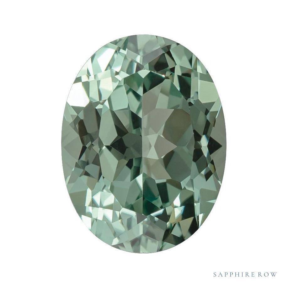 11x9 mm lab-grown green sapphire, oval cut | Sapphire Row · cut6