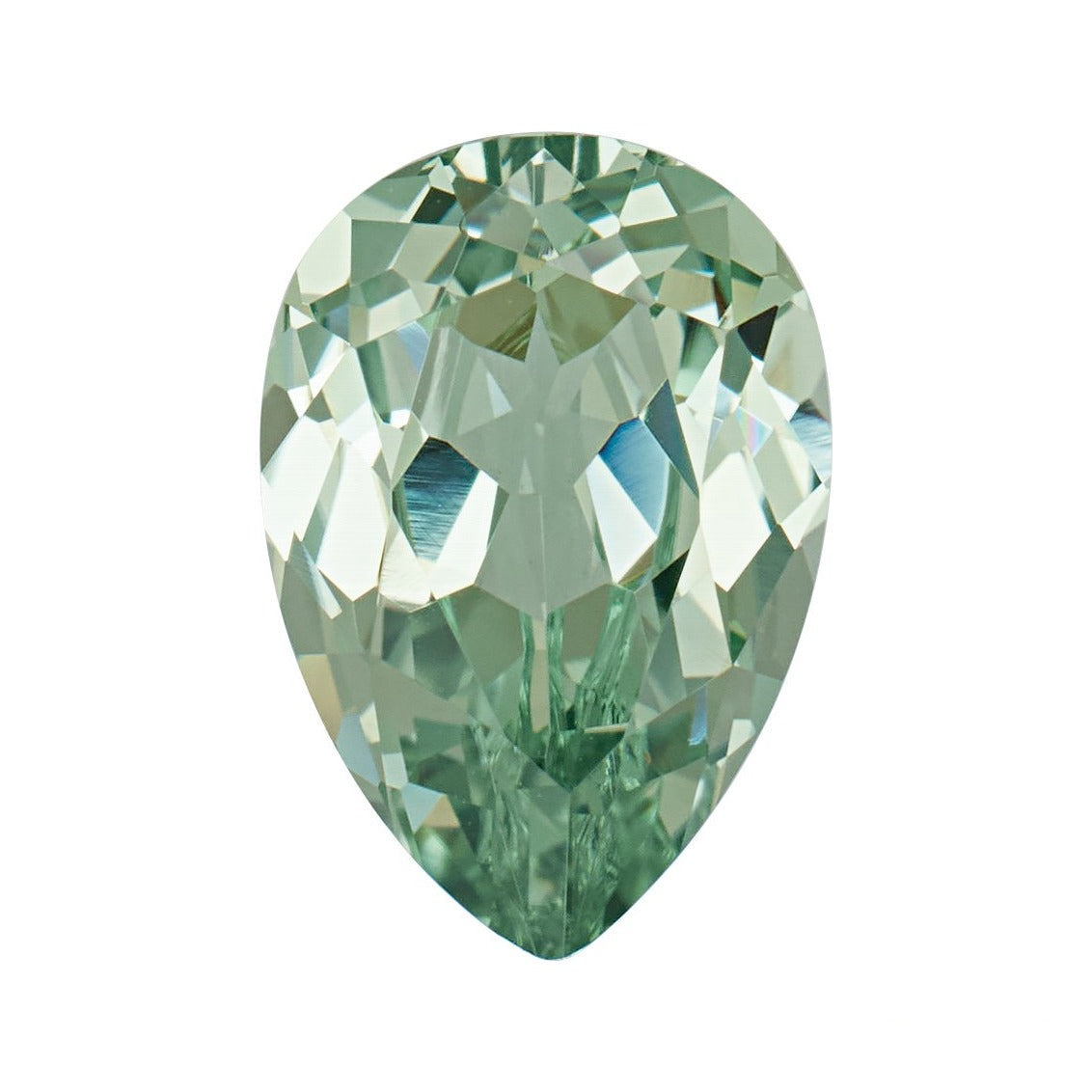 10x7 mm lab-grown green sapphire, pear cut | Sapphire Row · cut7