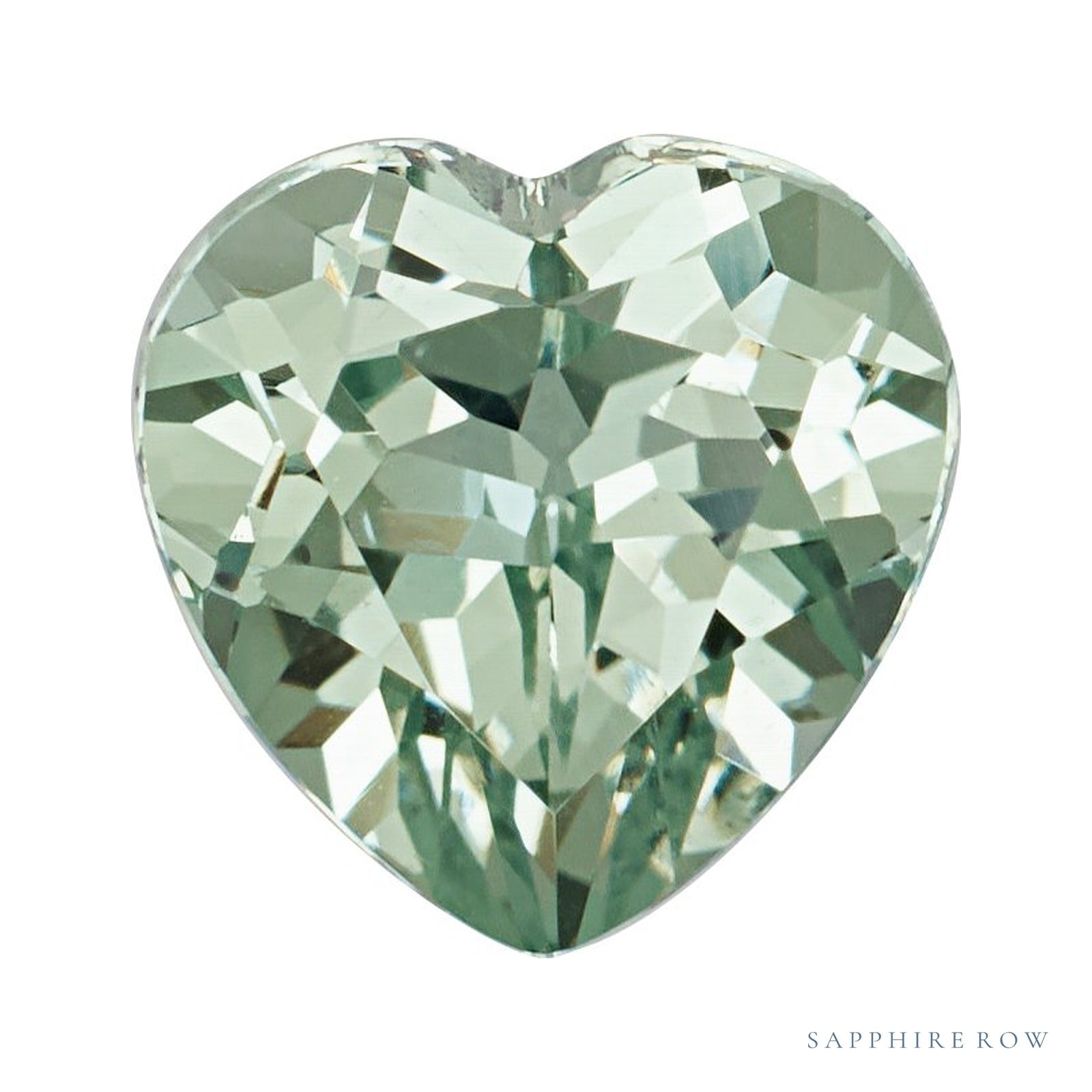 6 mm lab-grown green sapphire, heart cut | Sapphire Row · cut4