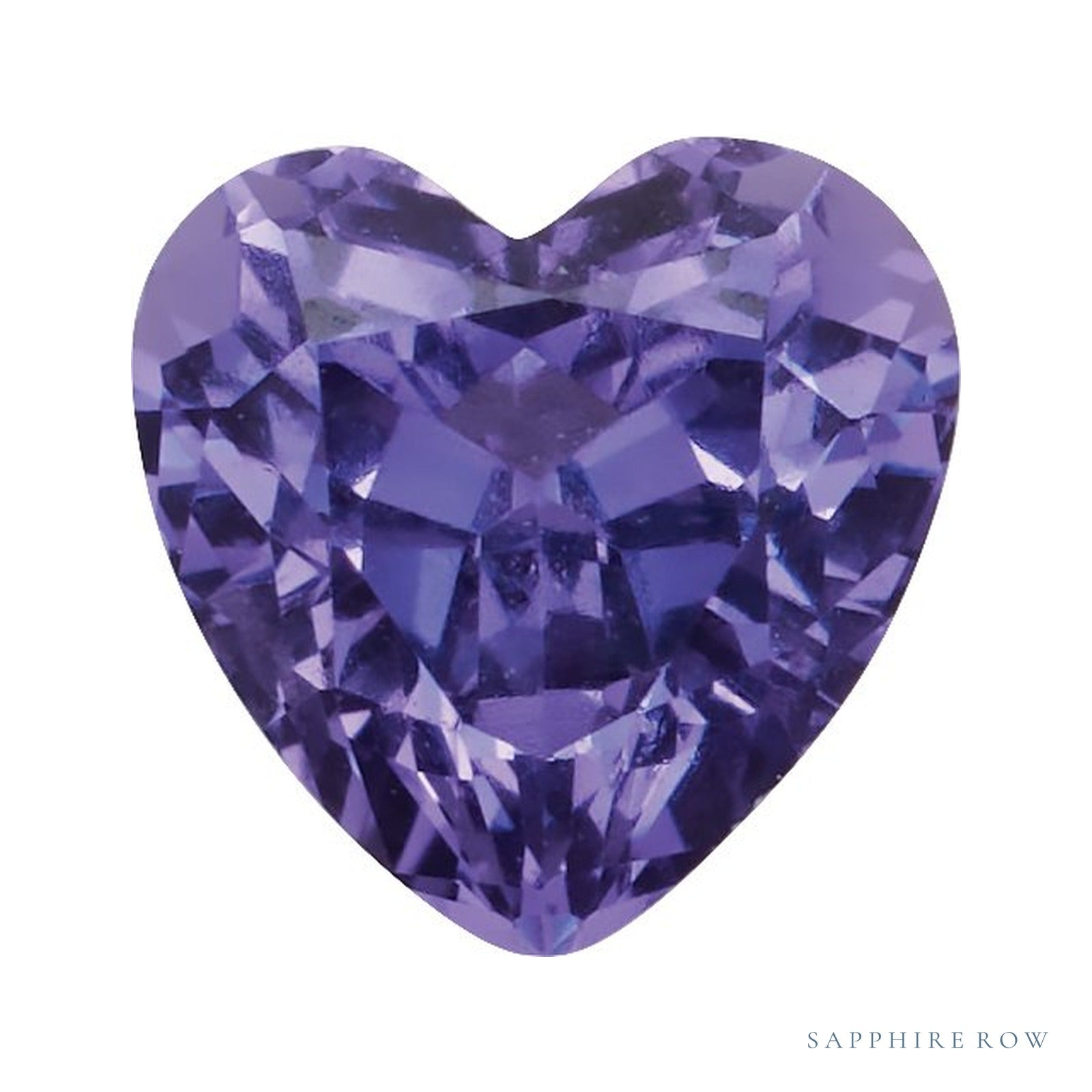 7 mm lab-grown purple sapphire, heart cut | Sapphire Row · cut4