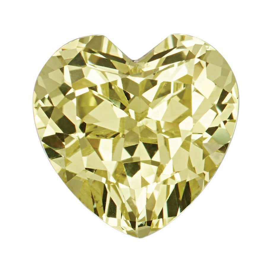 7 mm lab-grown yellow sapphire, heart cut | Sapphire Row · cut7