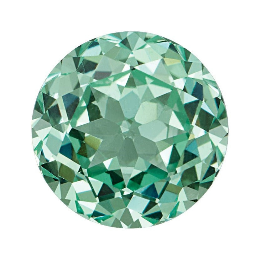 10 mm lab-grown mint green sapphire, round cut | Sapphire Row · cut7