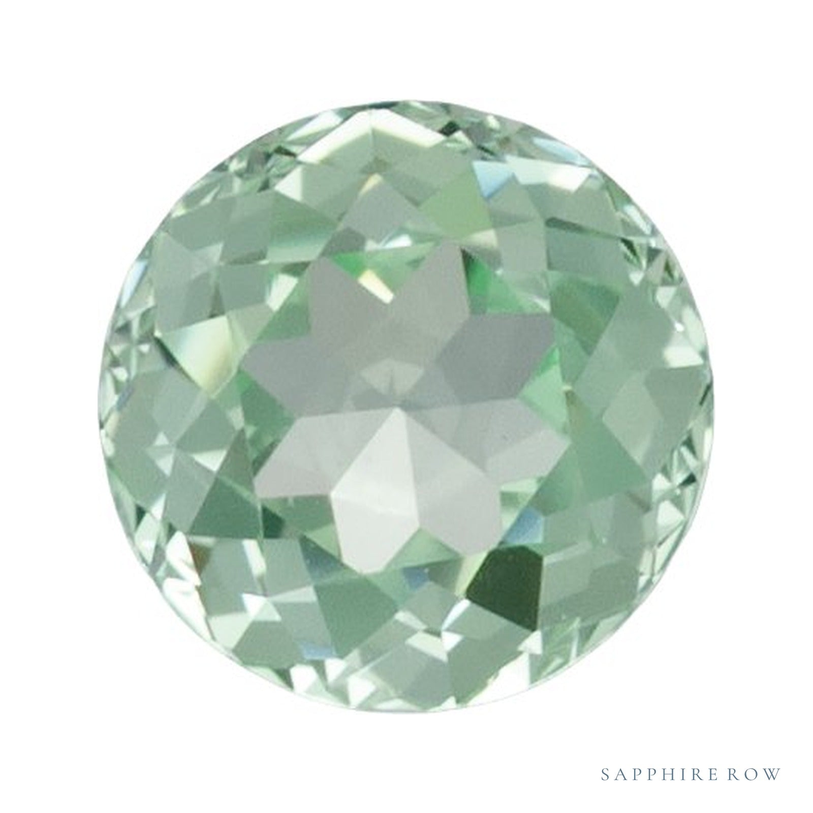 3.5 mm lab-grown mint green sapphire, round cut | Sapphire Row · cut4