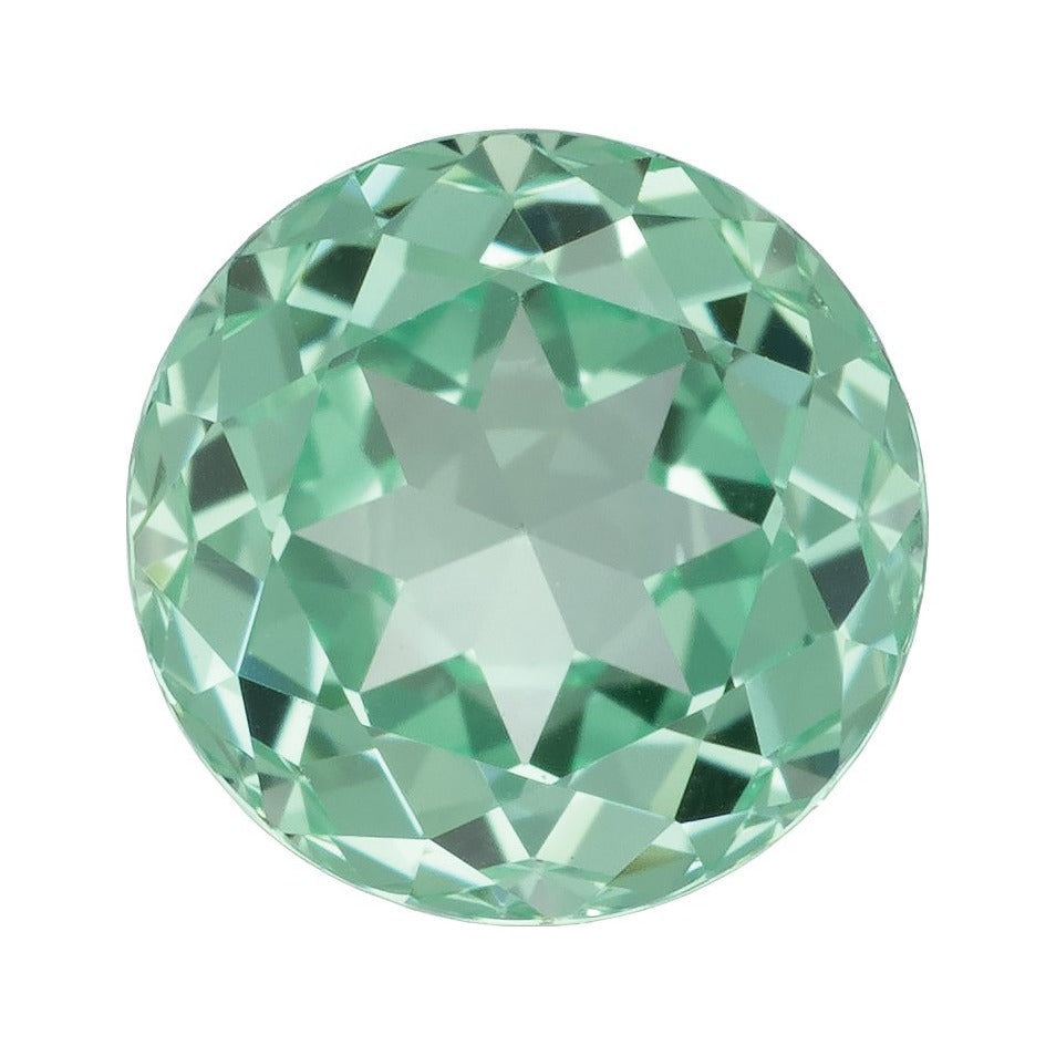 6.5 mm lab-grown mint green sapphire, round cut | Sapphire Row · cut7