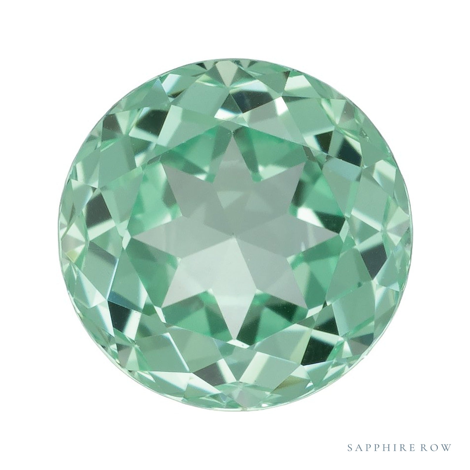 6.5 mm lab-grown mint green sapphire, round cut | Sapphire Row · cut4