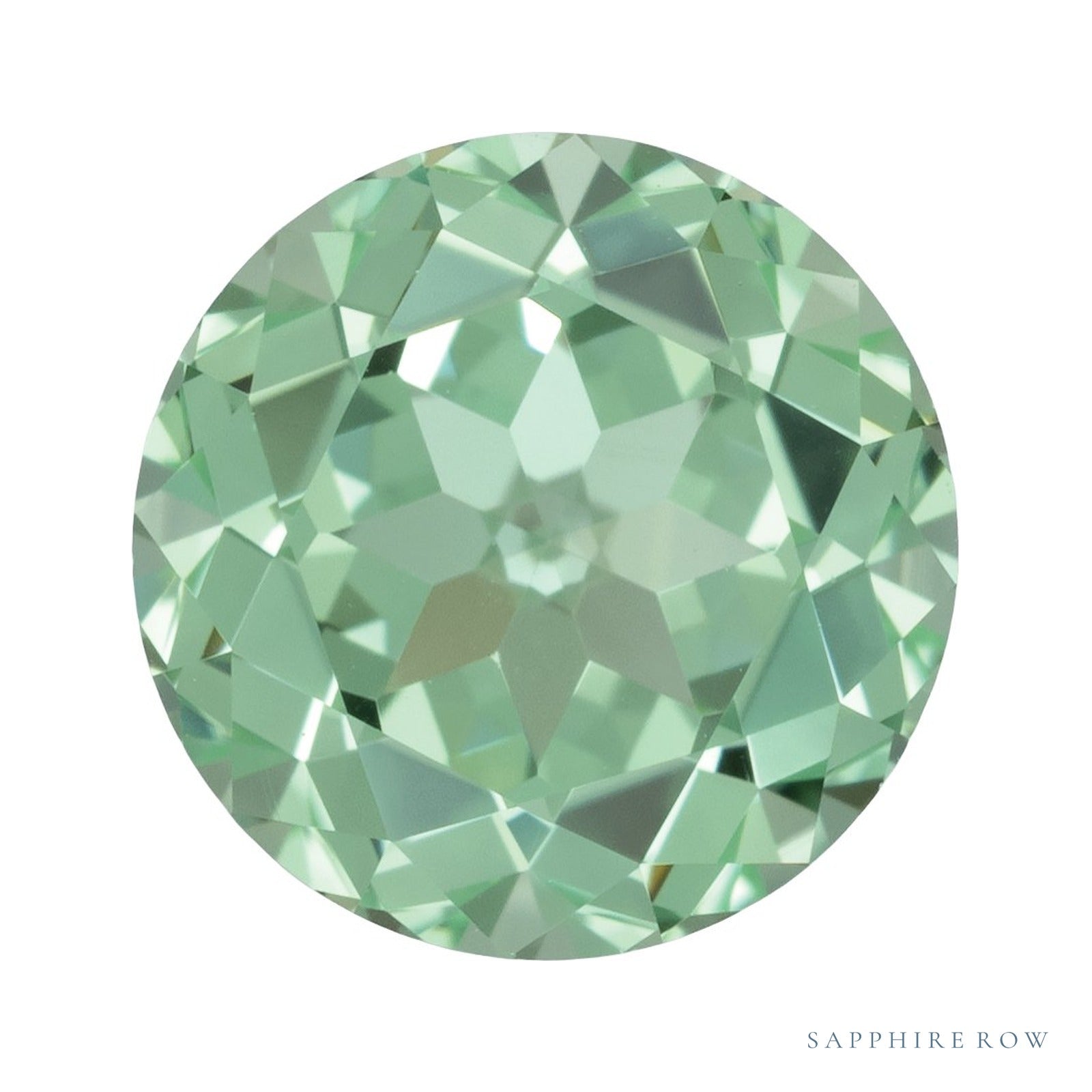 7.5 mm lab-grown mint green sapphire, round cut | Sapphire Row · cut4