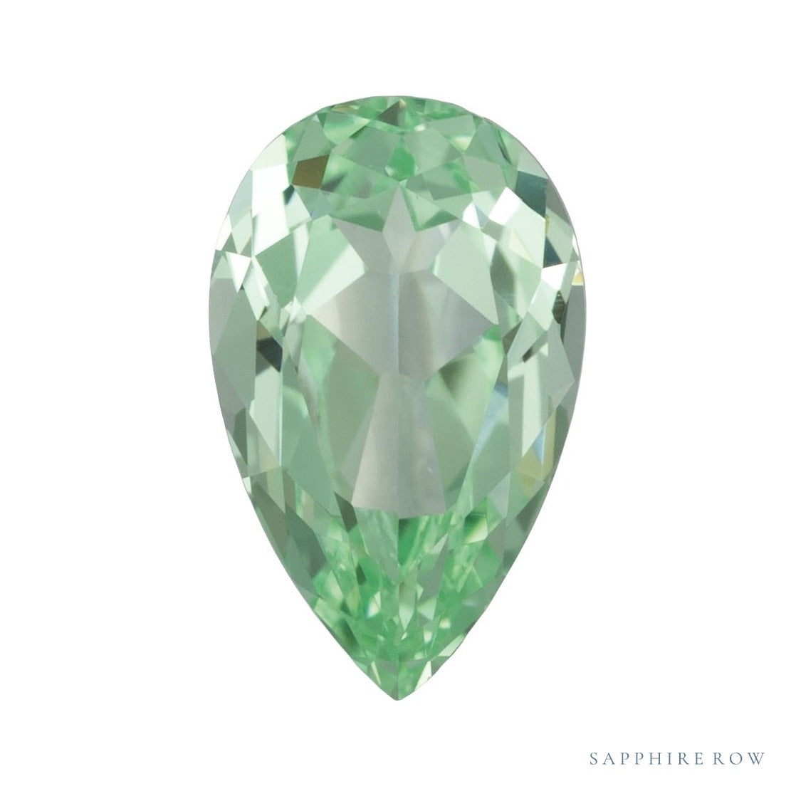 8x5 mm lab-grown mint green sapphire, pear cut | Sapphire Row · cut7