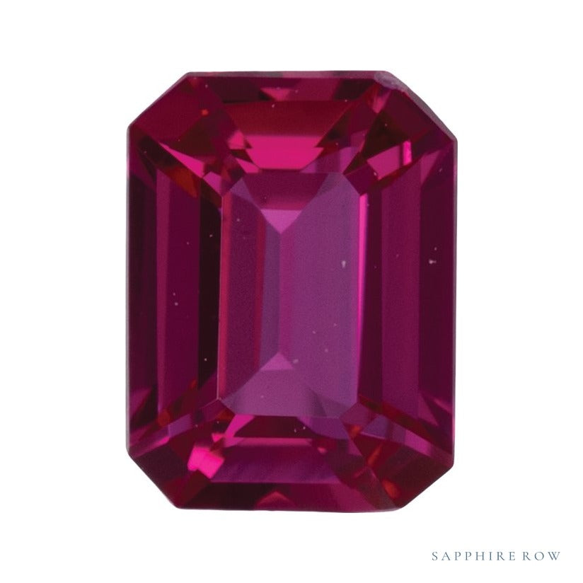 14x10 mm lab-grown red ruby, emerald cut | Sapphire Row · cut4 · cut5