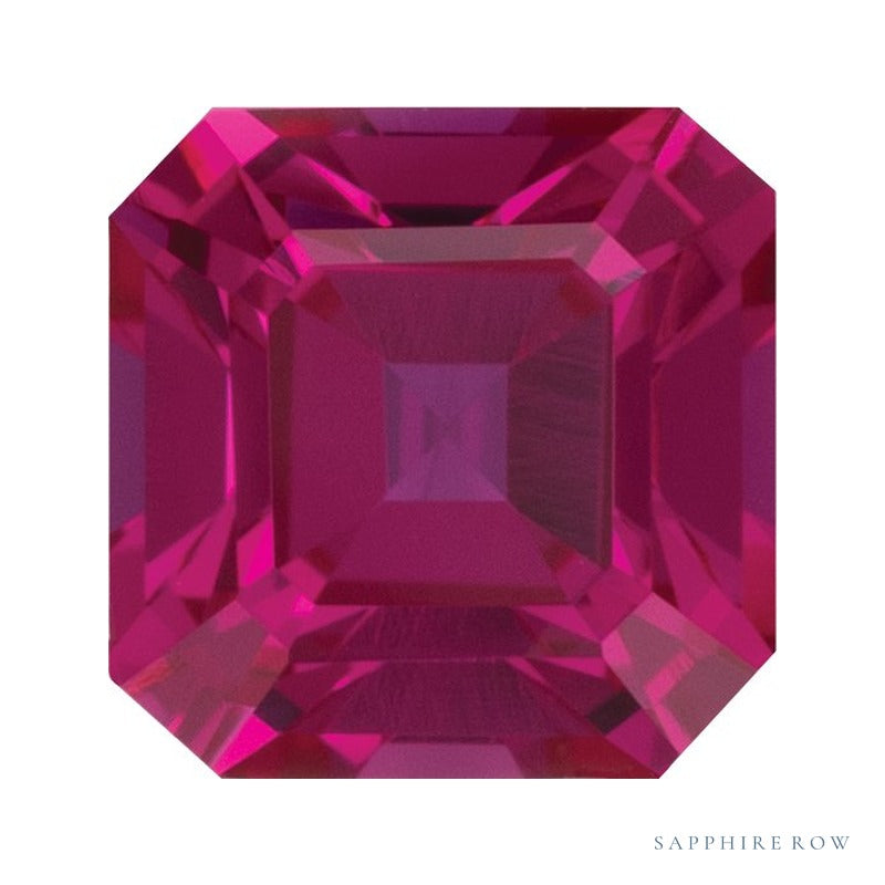 5 mm lab-grown red ruby, asscher cut | Sapphire Row · cut4 · cut5