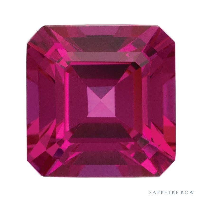 6 mm lab-grown red ruby, asscher cut | Sapphire Row · cut4 · cut5