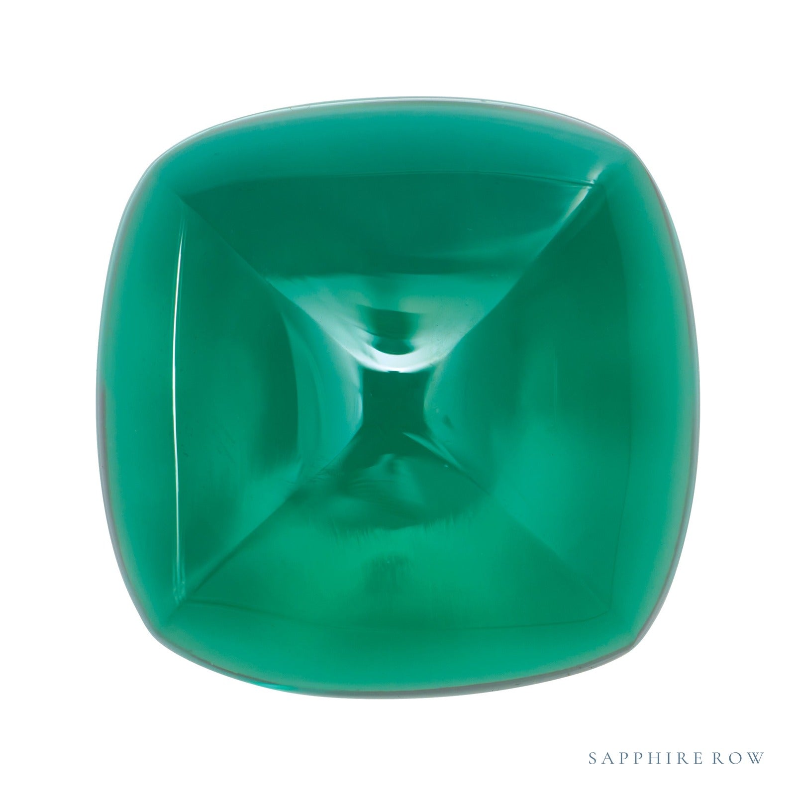7 mm Cushion Lab-Grown Emerald — Sapphire Row · cut4