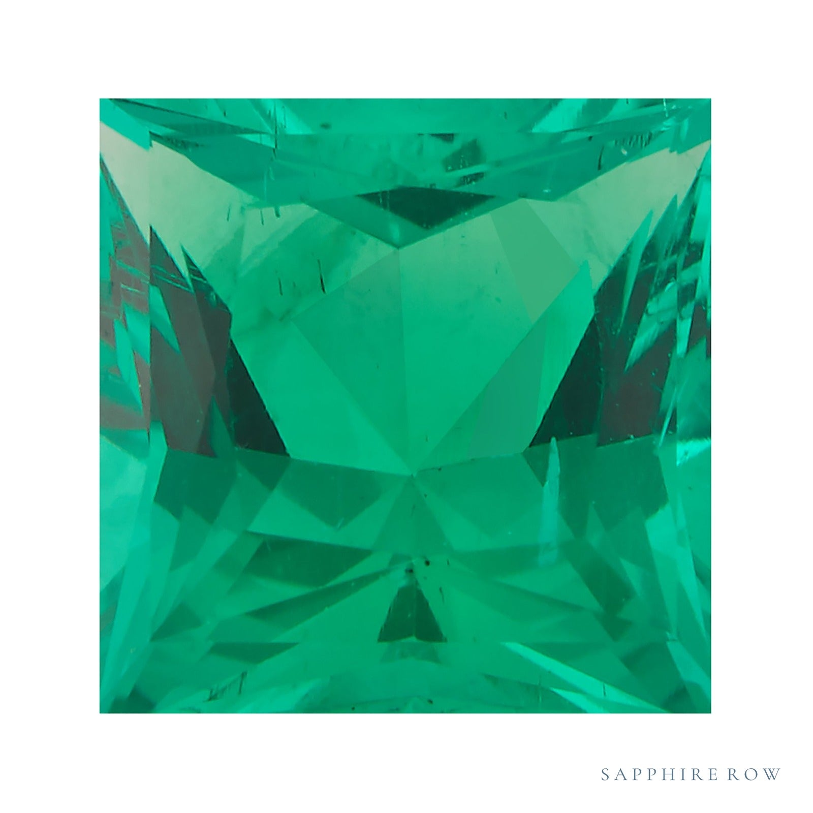 4 mm Square Lab-Grown Emerald — Sapphire Row · cut4