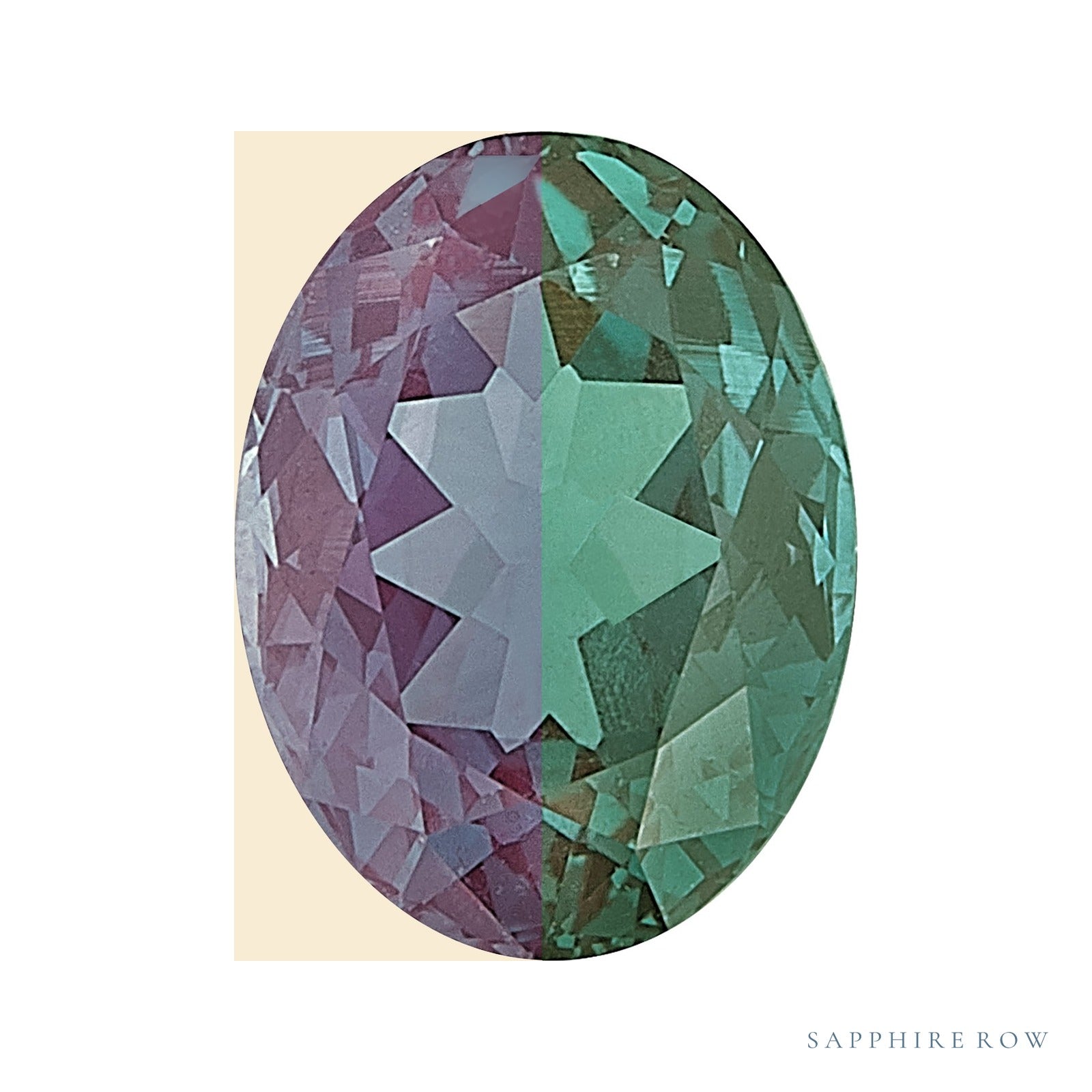 12x10 mm lab-grown color change alexandrite, oval cut | Sapphire Row · cut6