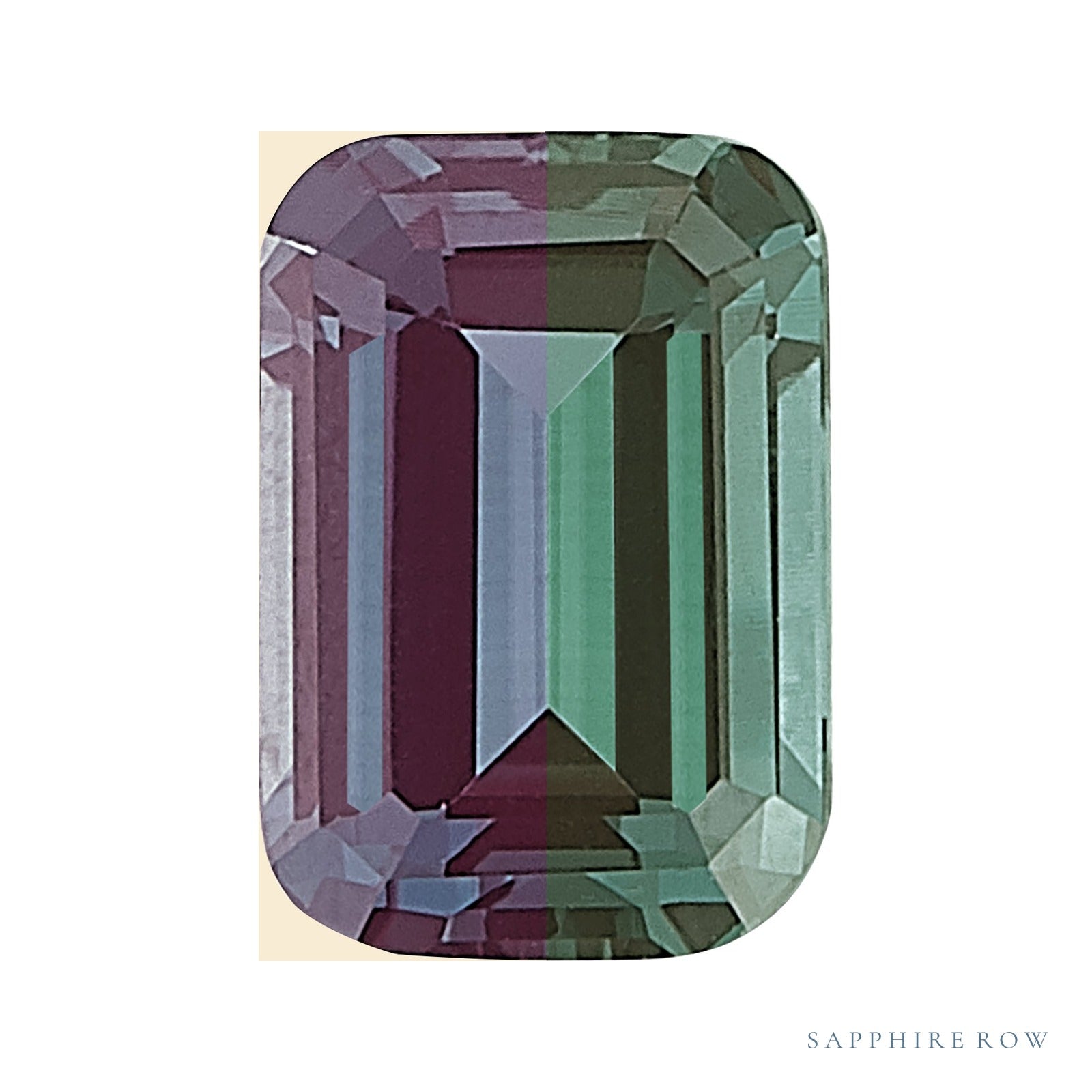 9x7 mm lab-grown color change alexandrite, emerald cut | Sapphire Row · cut6