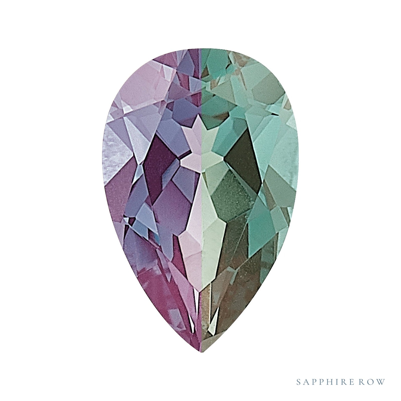 9x6 mm lab-grown color change alexandrite, pear cut | Sapphire Row · cut7