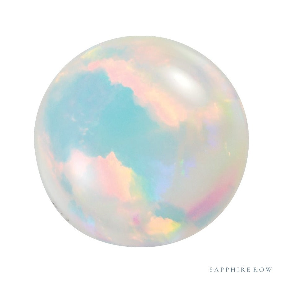 5 mm lab-grown white opal, round cut | Sapphire Row · cut7