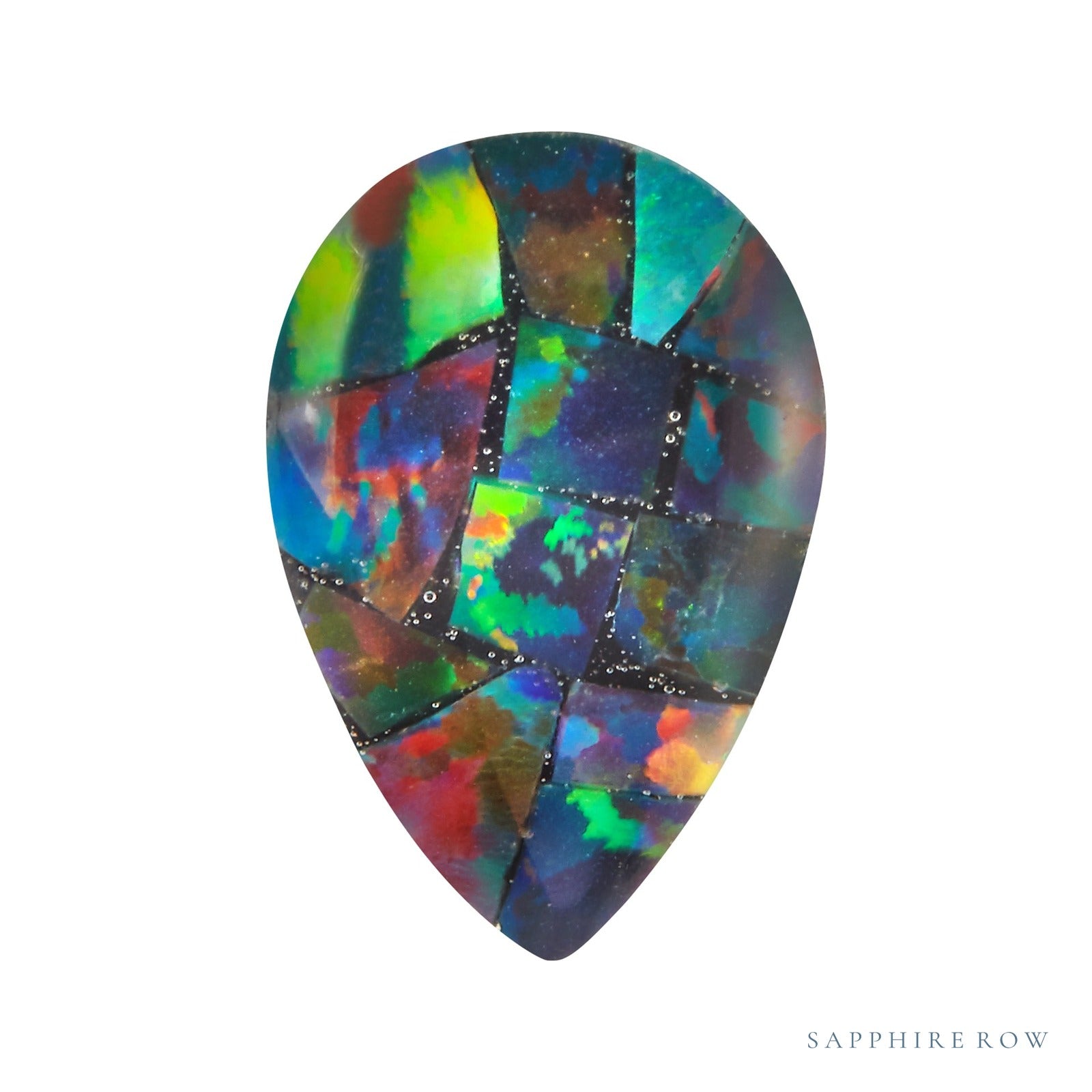 10 x 7 mm Pear Lab-Grown Opal — Sapphire Row · cut4