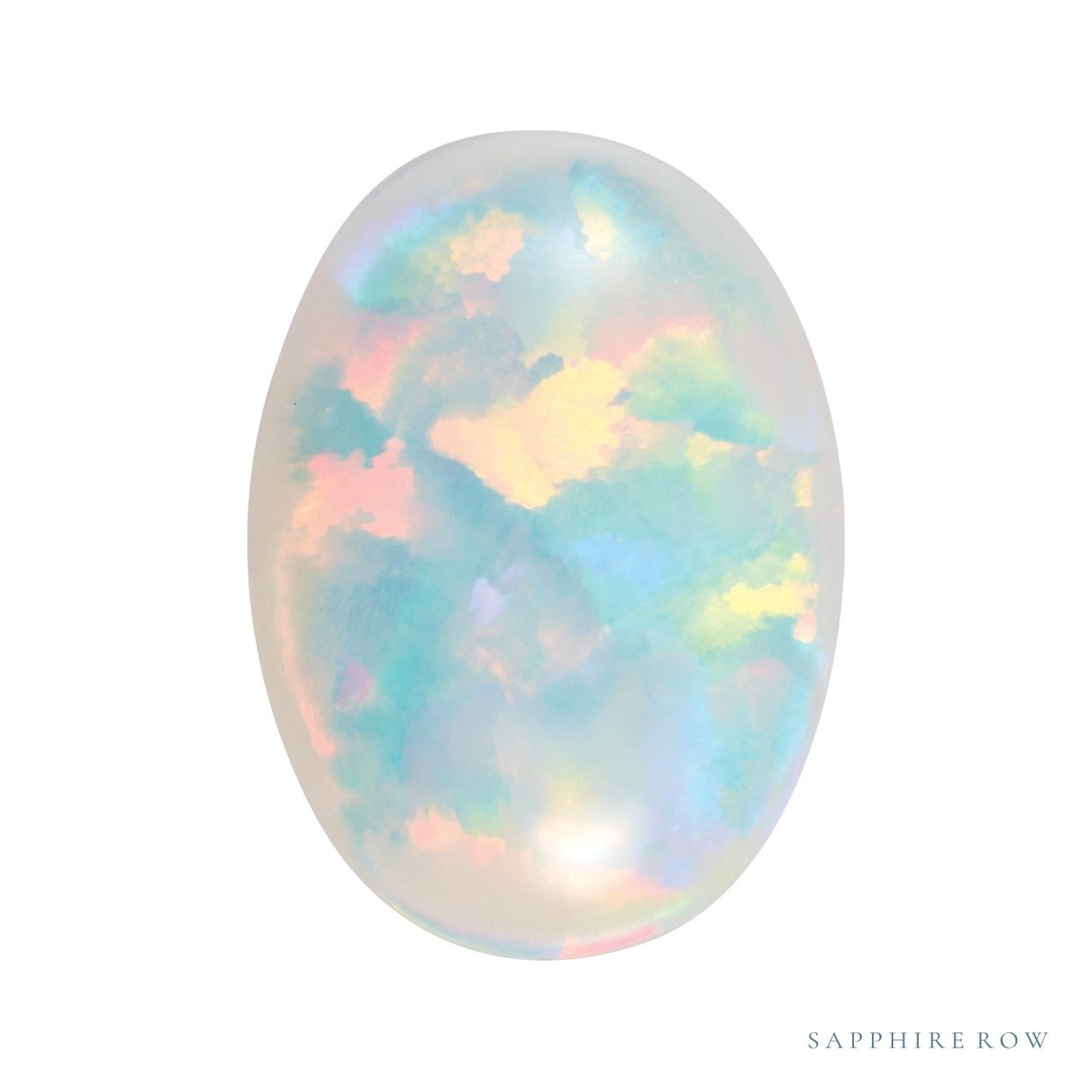 10x8 mm lab-grown white opal, oval cut | Sapphire Row · cut6