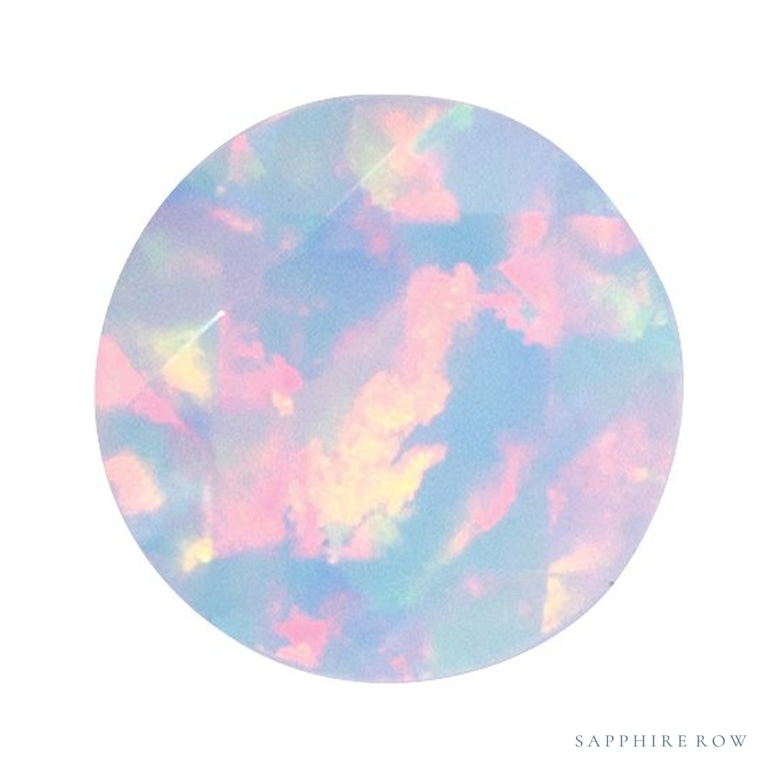 4 mm Round Lab-Grown Opal — Sapphire Row · cut4