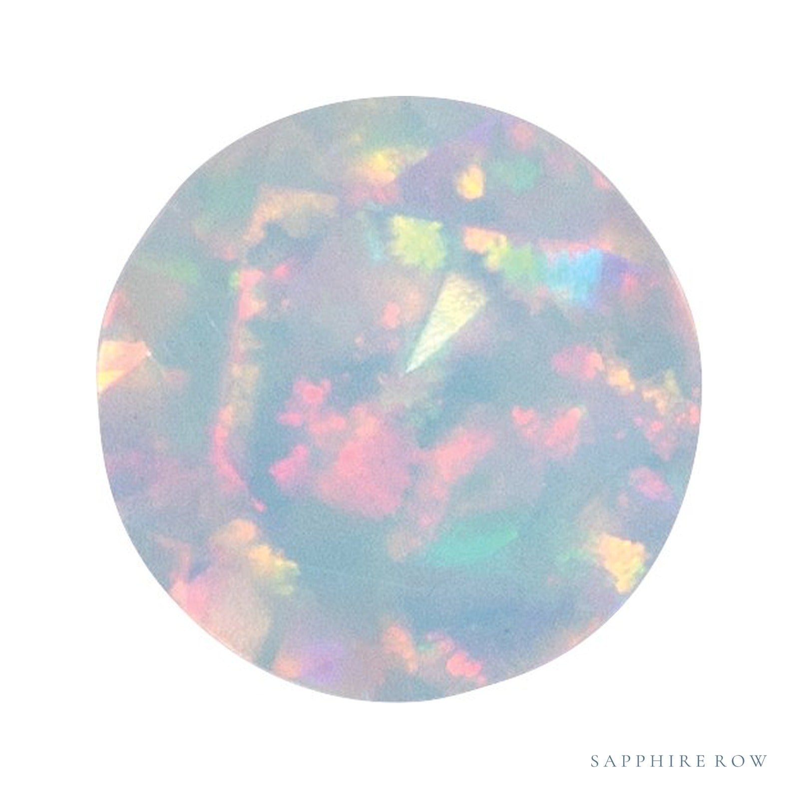 4.5 mm Round Lab-Grown Opal — Sapphire Row · cut4