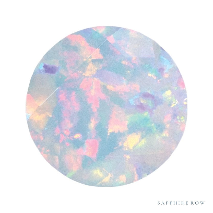 6 mm lab-grown white opal, round cut | Sapphire Row · cut7