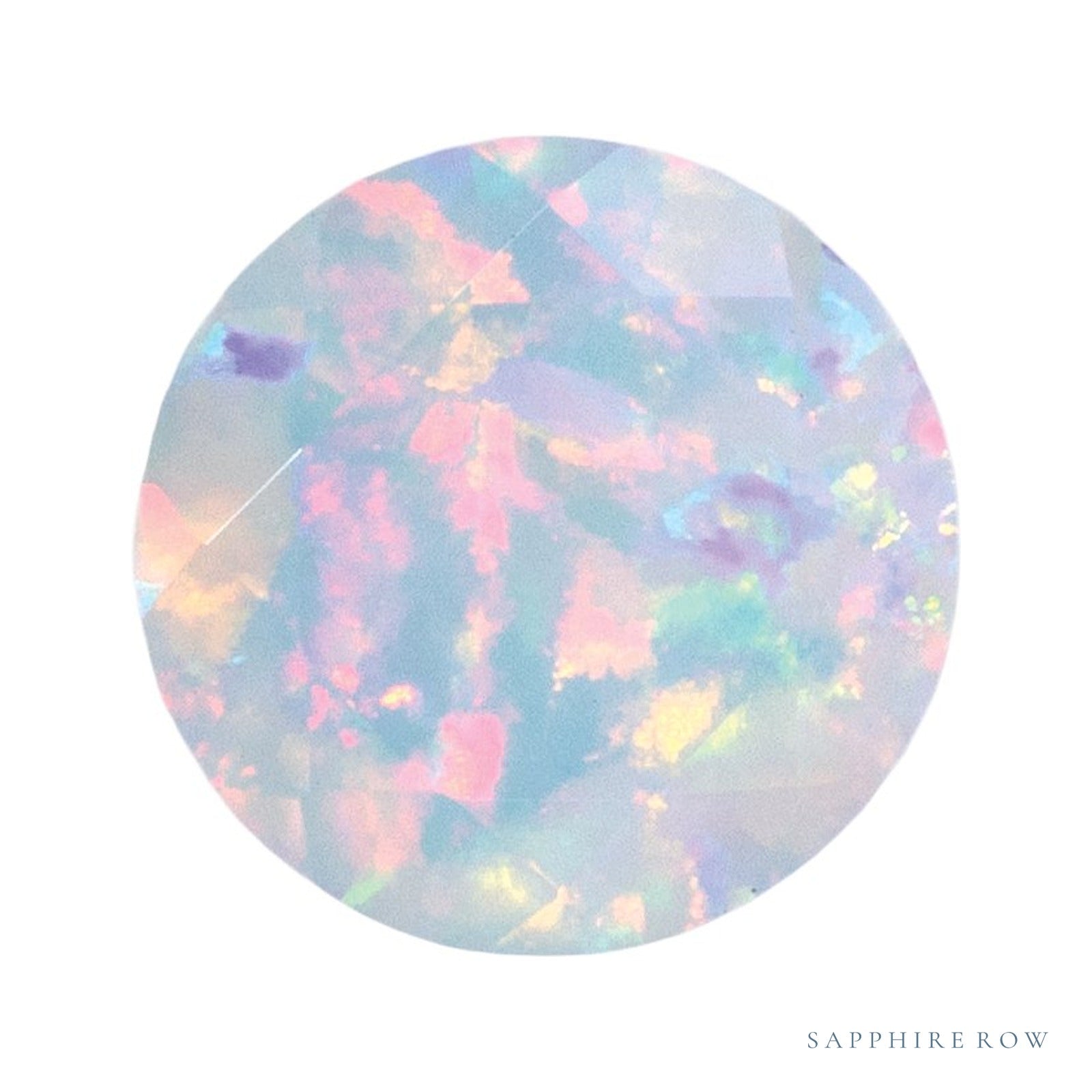 6 mm Round Lab-Grown Opal — Sapphire Row · cut4