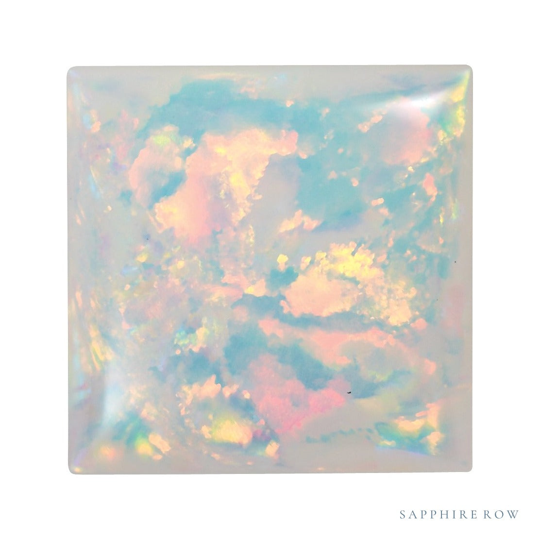 6 mm lab-grown white opal, square cut | Sapphire Row · cut7