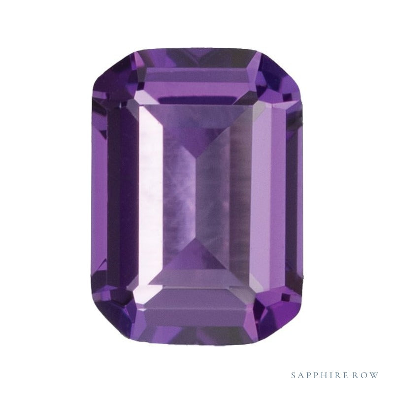 7x5 mm lab-grown purple amethyst, emerald cut | Sapphire Row · cut6