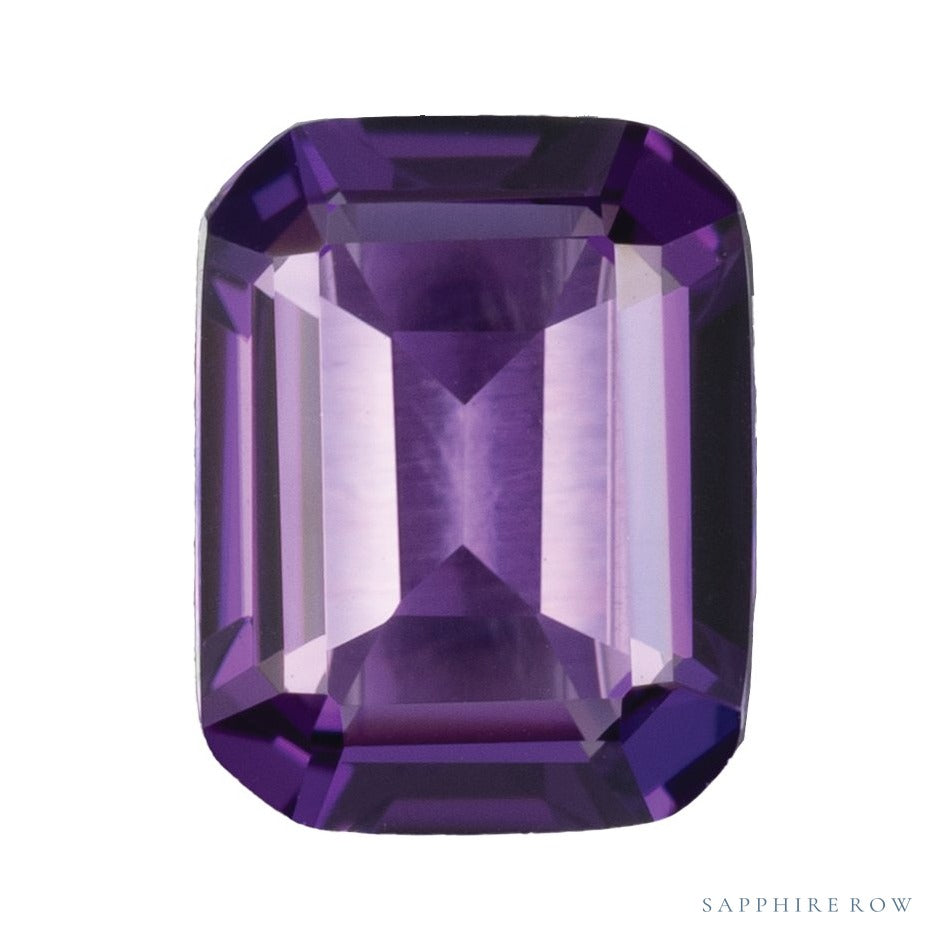 9x7 mm lab-grown purple amethyst, emerald cut | Sapphire Row · cut7
