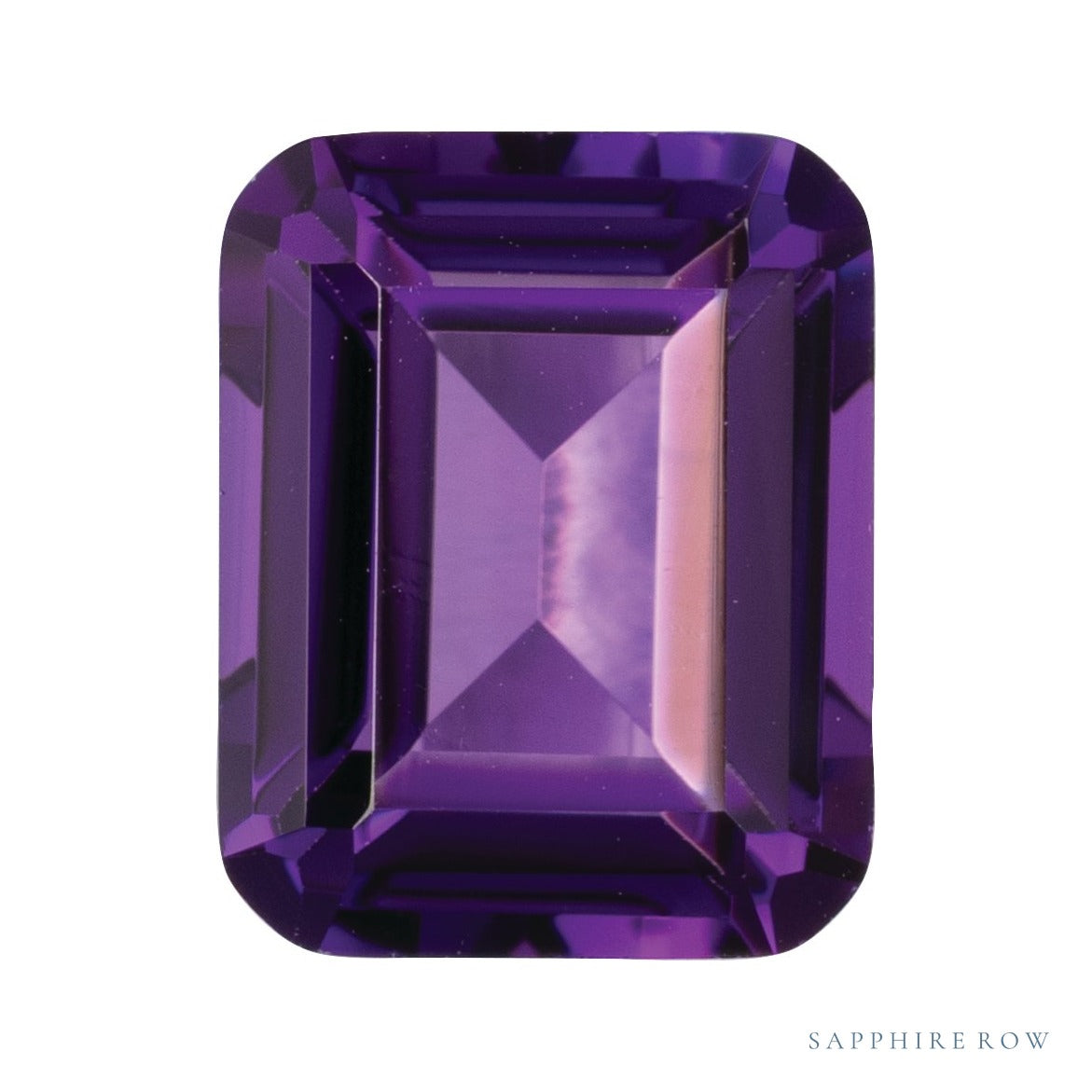 10x8 mm lab-grown purple amethyst, emerald cut | Sapphire Row · cut6