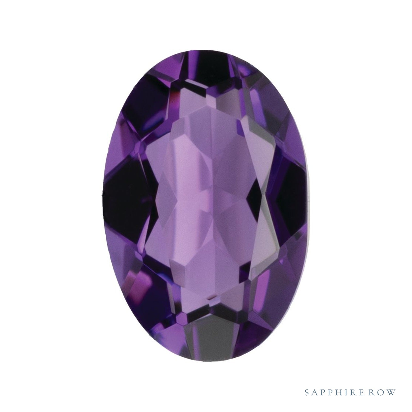 6x4 mm lab-grown purple amethyst, oval cut | Sapphire Row · cut4