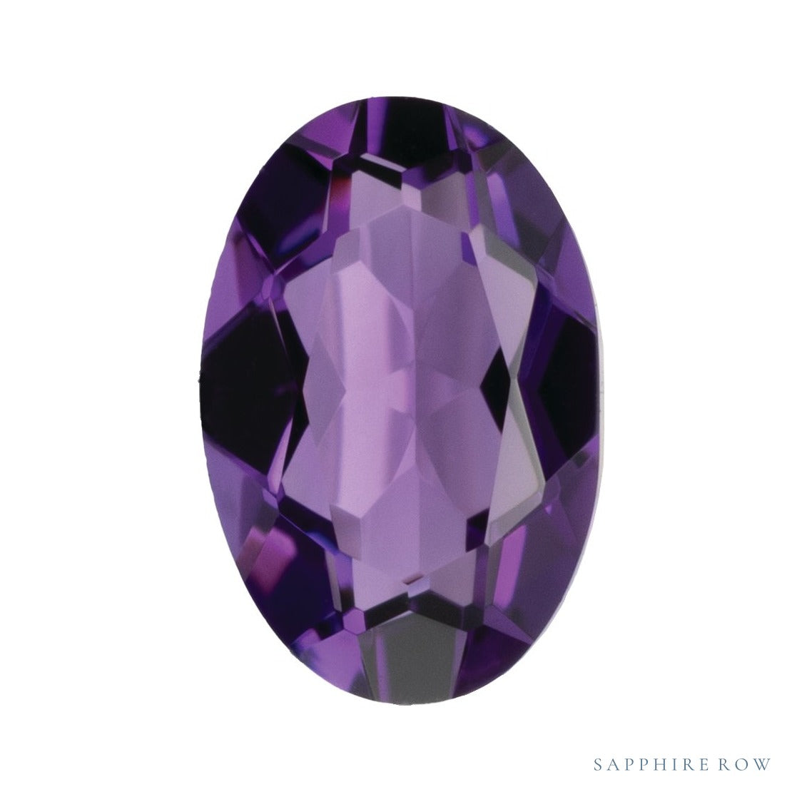 6x4 mm lab-grown purple amethyst, oval cut | Sapphire Row · cut6