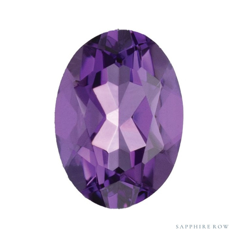 7x5 mm lab-grown purple amethyst, oval cut | Sapphire Row · cut6