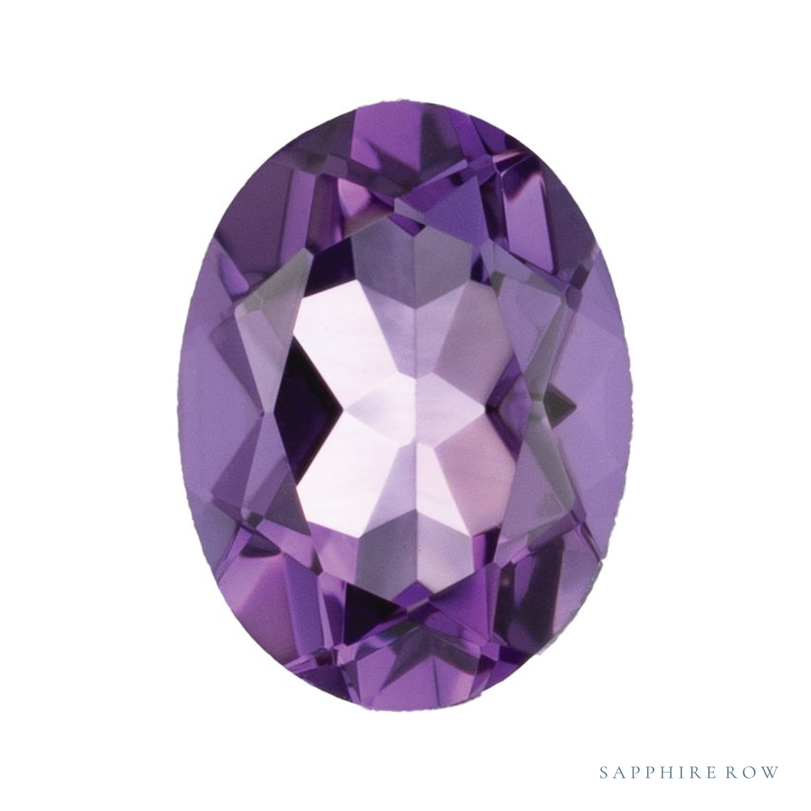 8x6 mm lab-grown purple amethyst, oval cut | Sapphire Row · cut4