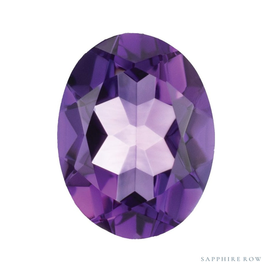 9x7 mm lab-grown purple amethyst, oval cut | Sapphire Row · cut6