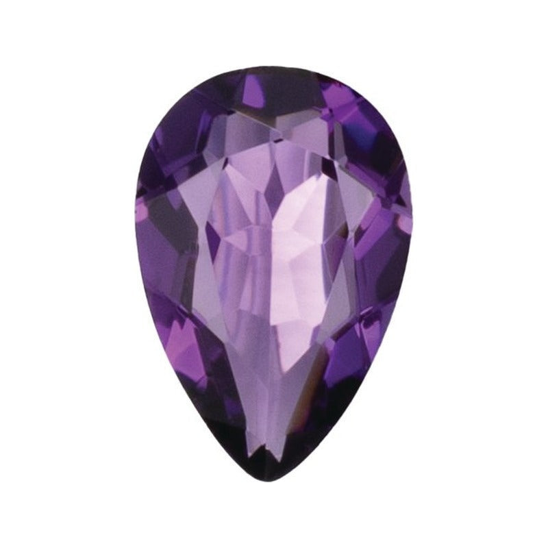 6x4 mm lab-grown purple amethyst, pear cut | Sapphire Row · cut7