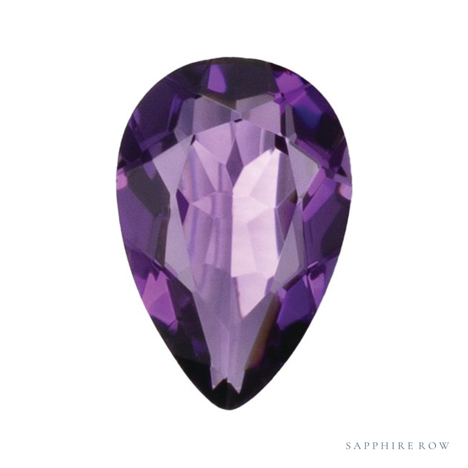 6 x 4 mm Pear Lab-Grown Amethyst — Sapphire Row · cut4