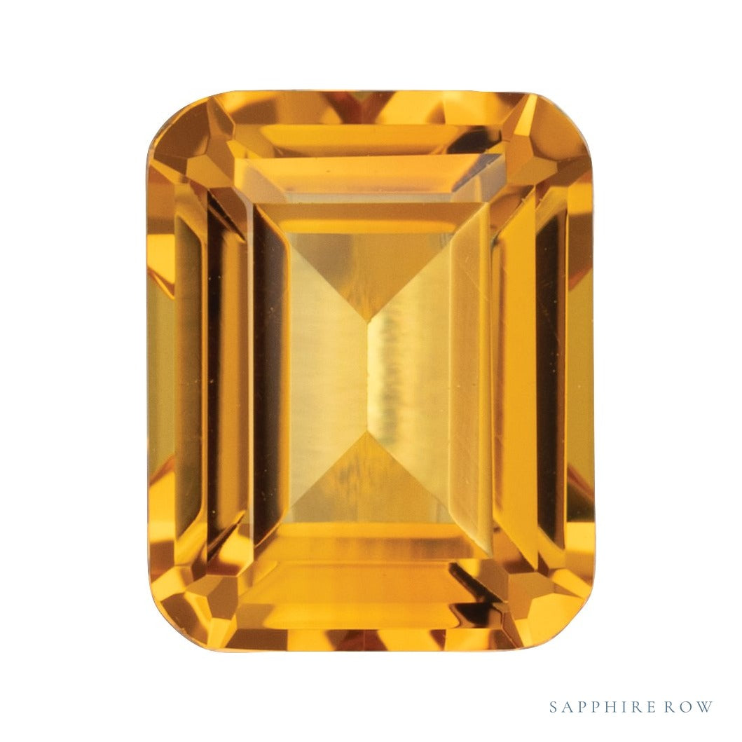 10x8 mm lab-grown orange citrine, emerald cut | Sapphire Row · cut4 · cut5