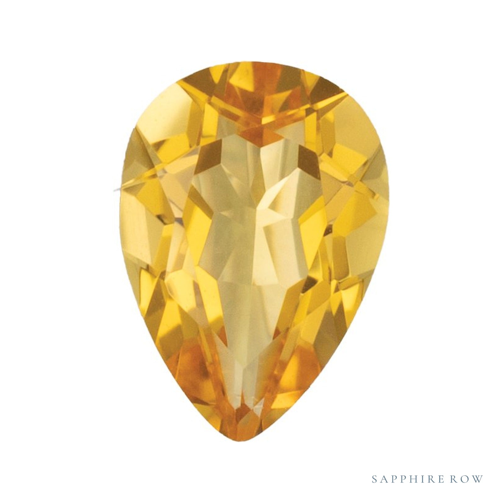7 x 5 mm Pear Lab-Grown Citrine — Sapphire Row · cut4