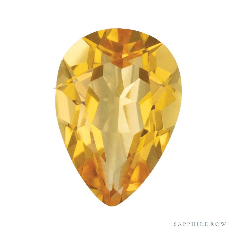 7x5 mm lab-grown orange citrine, pear cut | Sapphire Row · cut4 · cut5