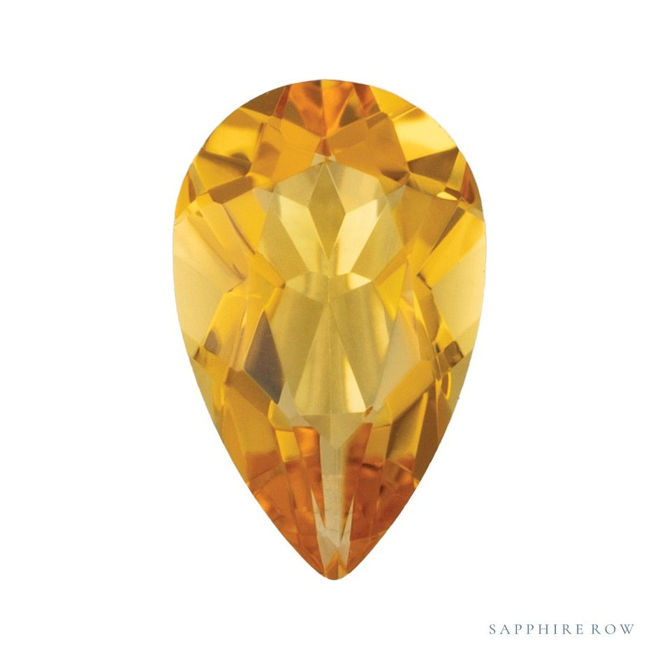 8x5 mm lab-grown orange citrine, pear cut | Sapphire Row · cut4 · cut5