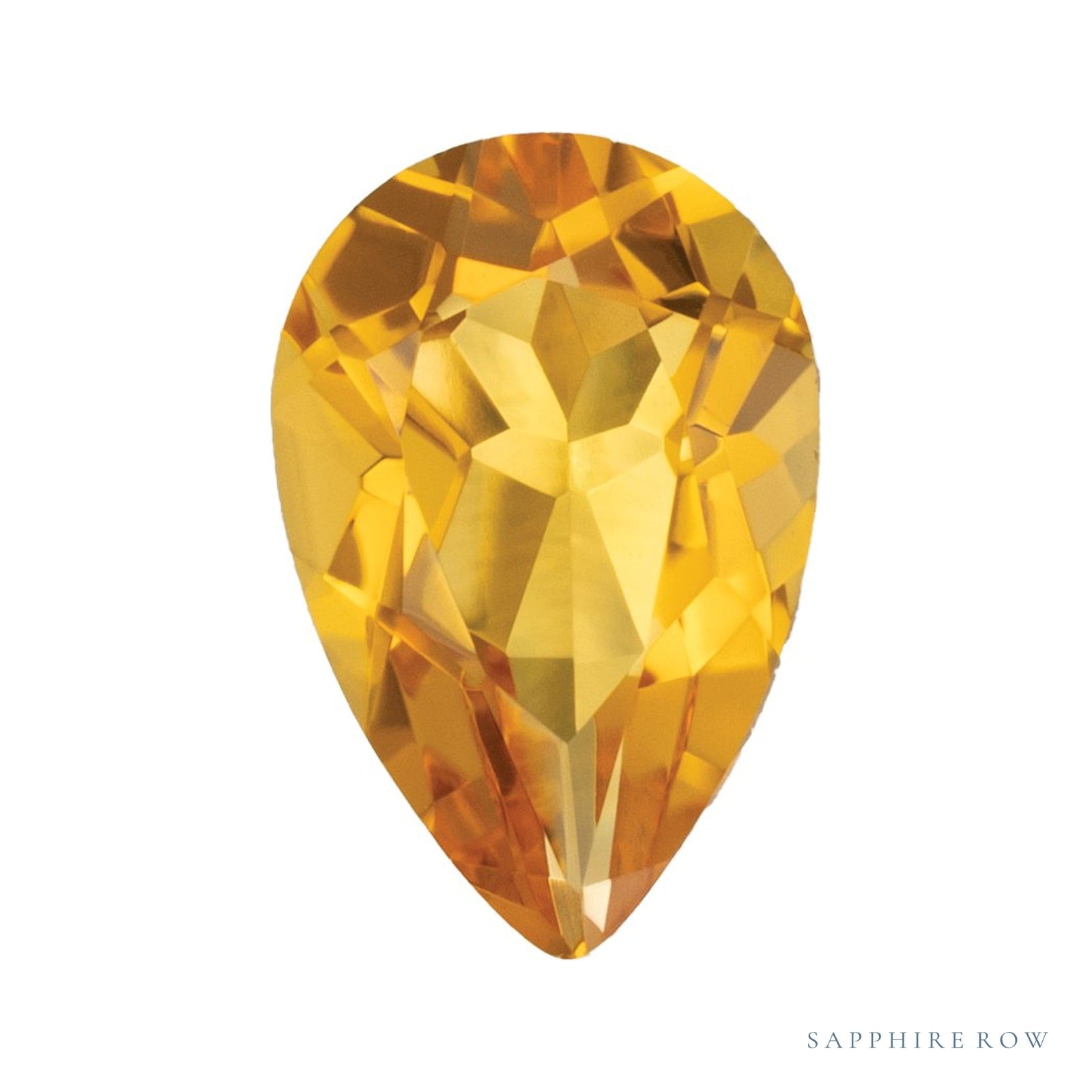 9 x 6 mm Pear Lab-Grown Citrine — Sapphire Row · cut4