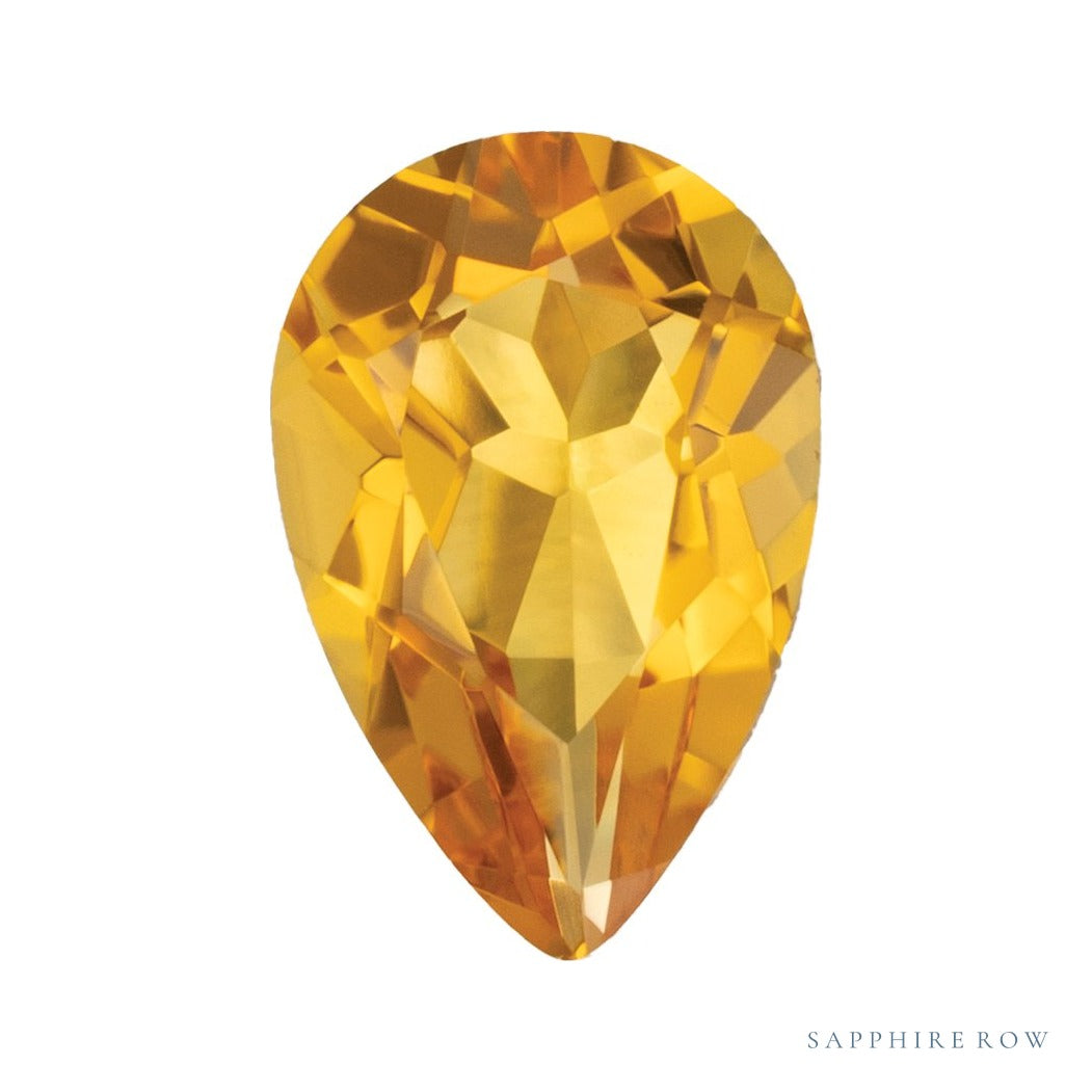 9x6 mm lab-grown orange citrine, pear cut | Sapphire Row · cut4 · cut5