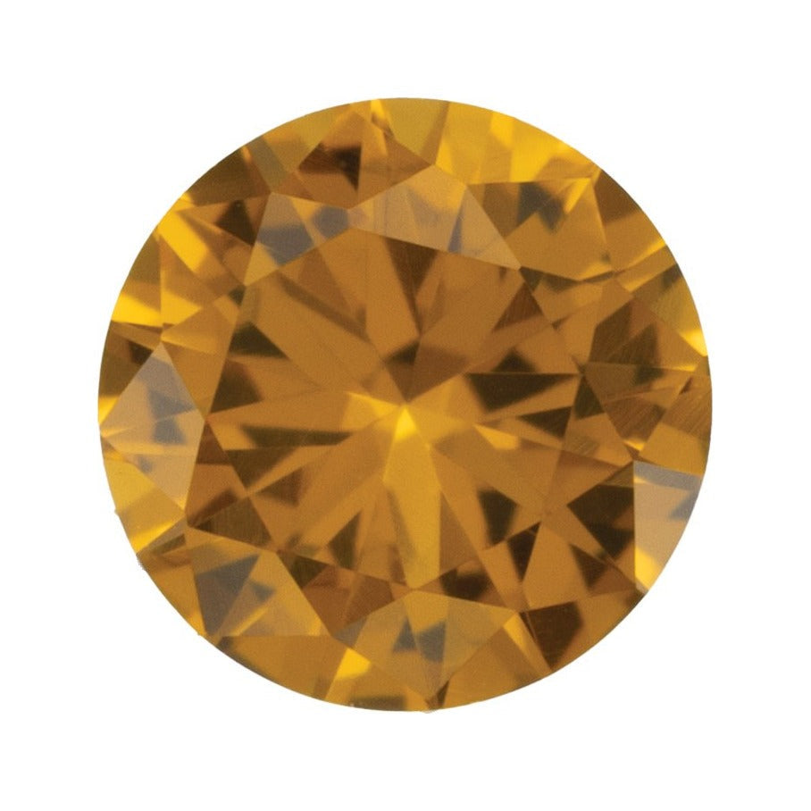 3.5 mm lab-grown orange citrine, round cut | Sapphire Row · cut7