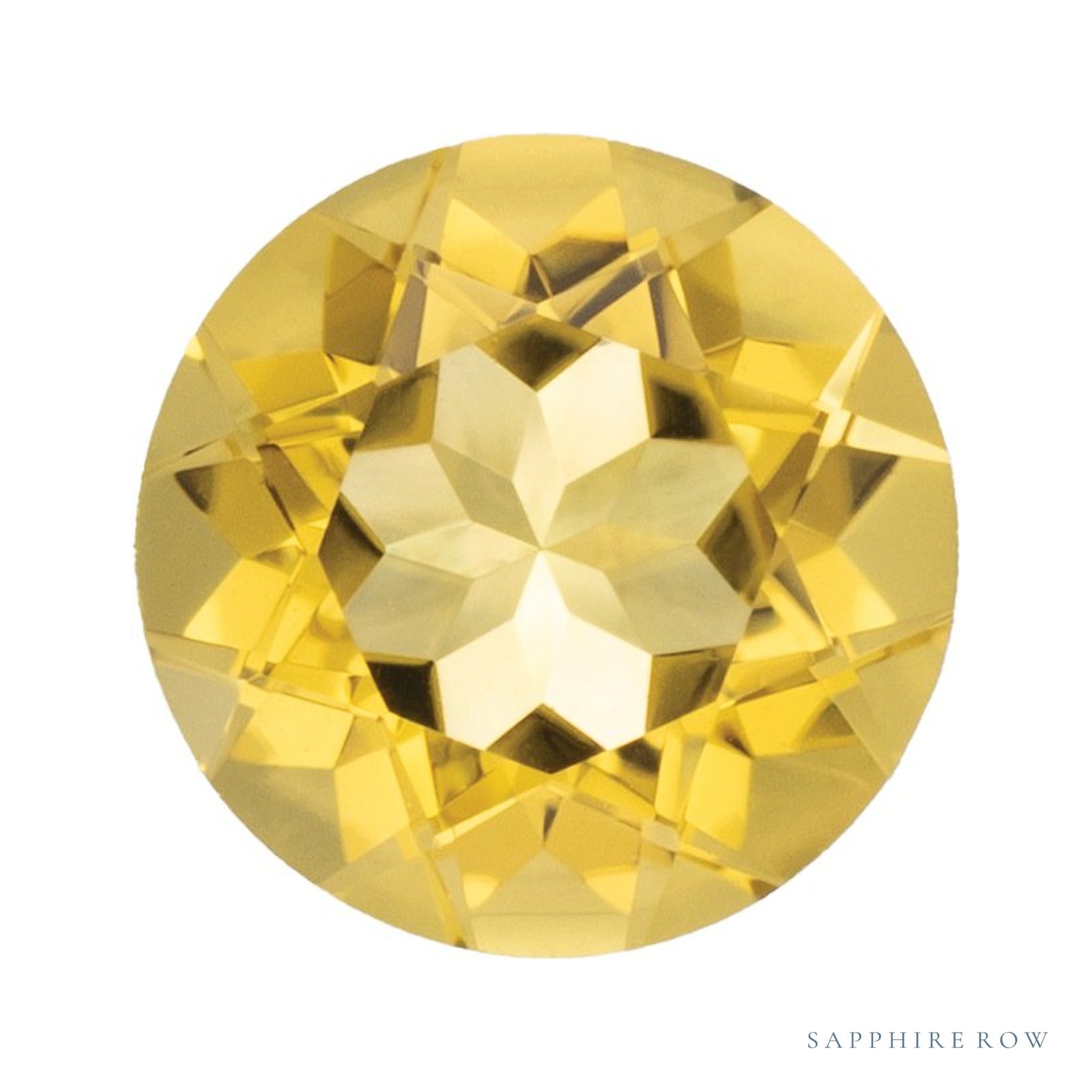 7 mm lab-grown orange citrine, round cut | Sapphire Row