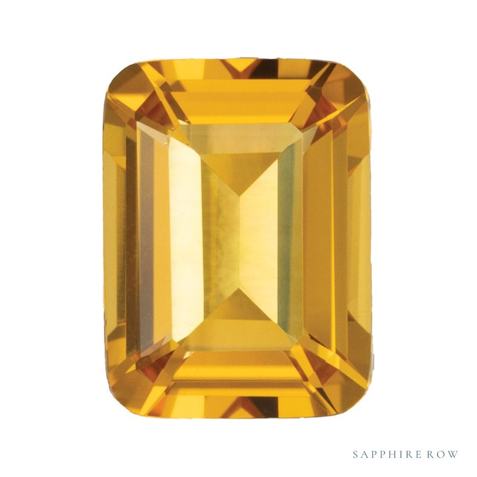 8x6 mm lab-grown orange citrine, emerald cut | Sapphire Row · cut4 · cut5